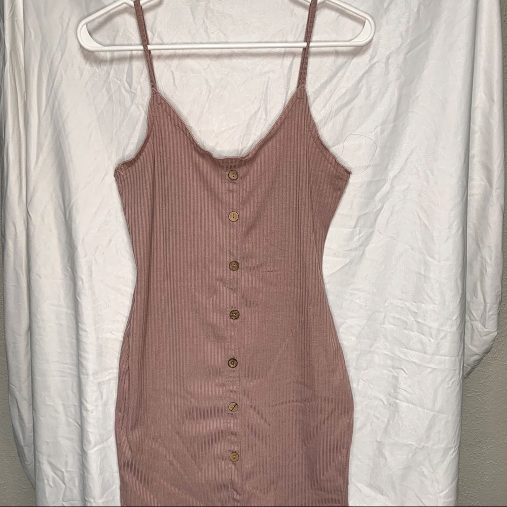 Body con pink spaghetti strap dress